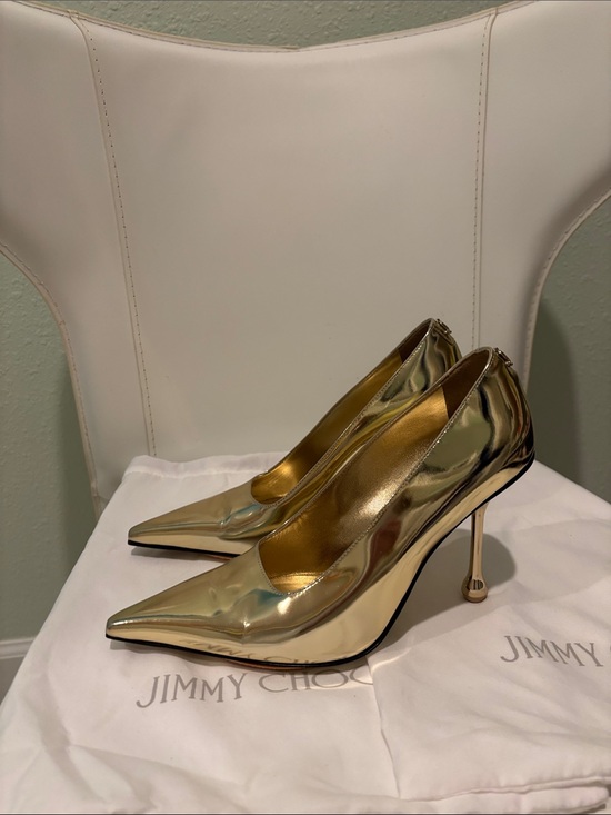 Jimmy Choo Shoes - Jimmy Choo Metallic Gold Pointed Stiletto Pumps
